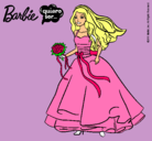 Dibujo Barbie vestida de novia pintado por nimo