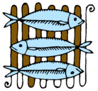 Dibujo Pescado a la brasa pintado por PABLOM