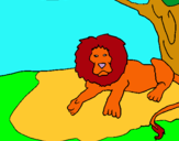 Dibujo Rey león pintado por laslo