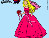 Dibujo Barbie vestida de novia pintado por camix