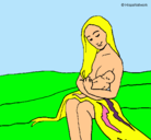 Dibujo Madre con su bebe pintado por Princeslaura