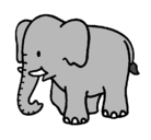 Dibujo Elefante bebe pintado por detah