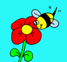 Dibujo Abeja y flor pintado por lizbeth24