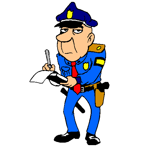 Dibujo Policía haciendo multas pintado por laptopcila