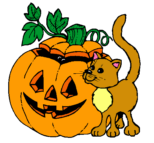 Calabaza y gato