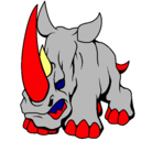 Dibujo Rinoceronte II pintado por gormiti