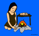 Dibujo Mujer cocinando pintado por LESLYE22