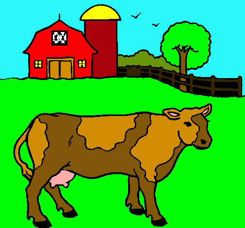 Dibujo Vaca pasturando pintado por palithax