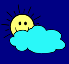 Dibujo Sol y nube pintado por IFKLOIDJDK