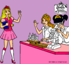 Dibujo Barbie en el laboratio pintado por canariii
