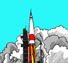 Dibujo Lanzamiento cohete pintado por AloveU