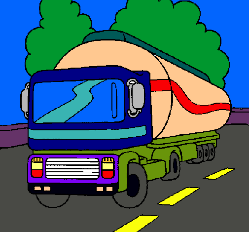 Dibujo Camión cisterna pintado por comic
