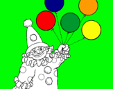 Dibujo Payaso con globos pintado por abbott