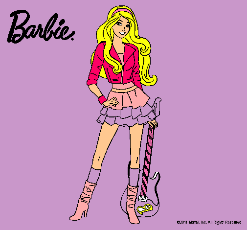 Dibujo Barbie rockera pintado por chelita111097