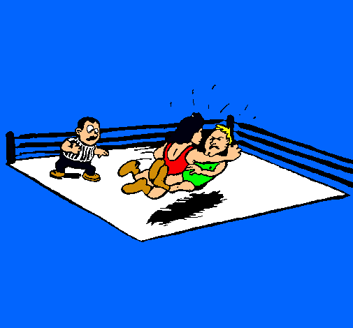Dibujo Lucha en el ring pintado por Stuk