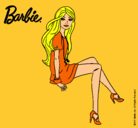 Dibujo Barbie sentada pintado por amalia