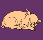 Dibujo Cerdo durmiendo pintado por ghavy