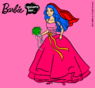 Dibujo Barbie vestida de novia pintado por MartaER