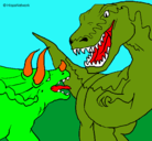 Dibujo Lucha de dinosaurios pintado por ARANGEL