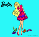 Dibujo Barbie y su colección de zapatos pintado por valeria123