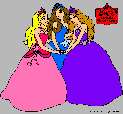 Dibujo Barbie y sus amigas princesas pintado por camix