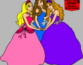 Dibujo Barbie y sus amigas princesas pintado por camix