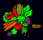 Dibujo verduras pintado por elio