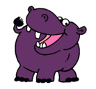 Dibujo Hipopótamo pintado por paoolaa