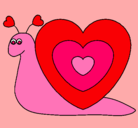 Dibujo Caracol corazón pintado por corazonsito