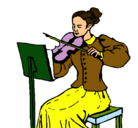 Dibujo Dama violinista pintado por yocareb