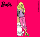 Dibujo Barbie con cazadora de cuadros pintado por dara