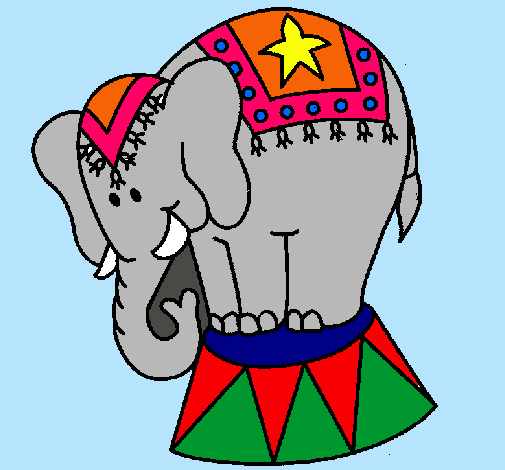 Dibujo Elefante actuando pintado por triix