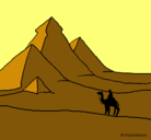 Dibujo Paisaje con pirámides pintado por 50mb