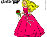 Dibujo Barbie vestida de novia pintado por Rosanita