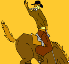 Dibujo Vaquero en caballo pintado por PANFILO