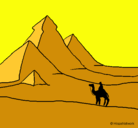 Dibujo Paisaje con pirámides pintado por chema