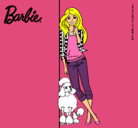 Dibujo Barbie con cazadora de cuadros pintado por CAZADORA