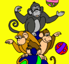 Dibujo Monos haciendo malabares pintado por Stuk