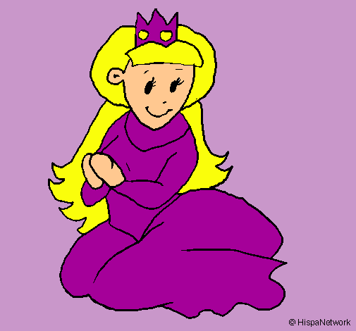 Dibujo Princesa sentada pintado por lagunablu