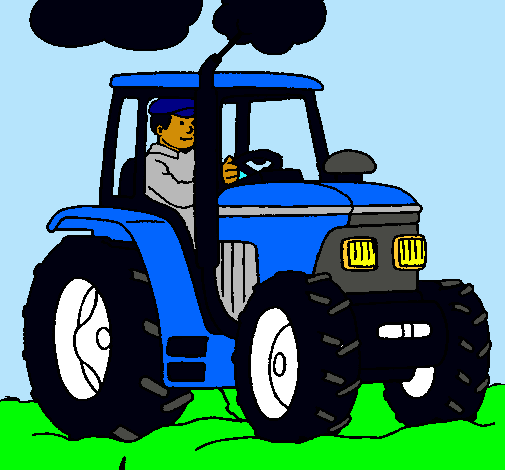 Tractor en funcionamiento