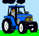 Dibujo Tractor en funcionamiento pintado por ford