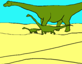 Dibujo Familia de Braquiosaurios pintado por eriko