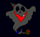 Dibujo Fantasma con sombrero de fiesta pintado por nhhbgvfd