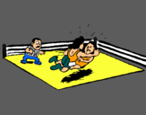 Dibujo Lucha en el ring pintado por di90