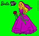 Dibujo Barbie vestida de novia pintado por 1fri