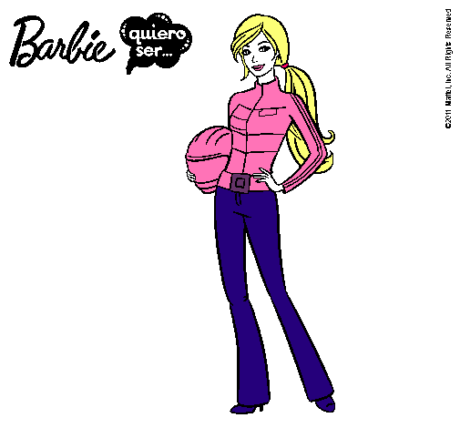 Dibujo Barbie piloto de motos pintado por MarianaL