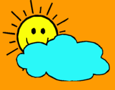 Dibujo Sol y nube pintado por clauss