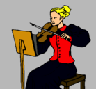 Dibujo Dama violinista pintado por glin