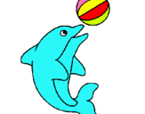 Dibujo Delfín jugando con una pelota pintado por jojor
