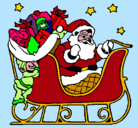 Dibujo Papa Noel en su trineo pintado por frnando